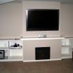 Built in shelves fireplace